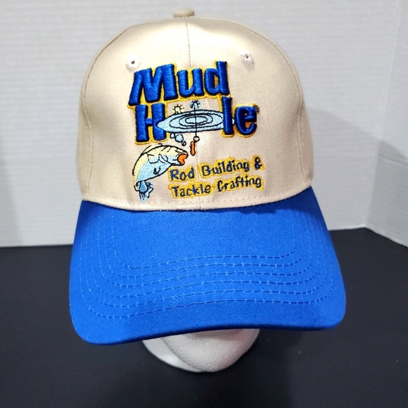 Embroidered Hook and Loop Back Fishing Outdoor Trucker Hat Cap MUD HOLE NEW Cond - Picture 2 of 8